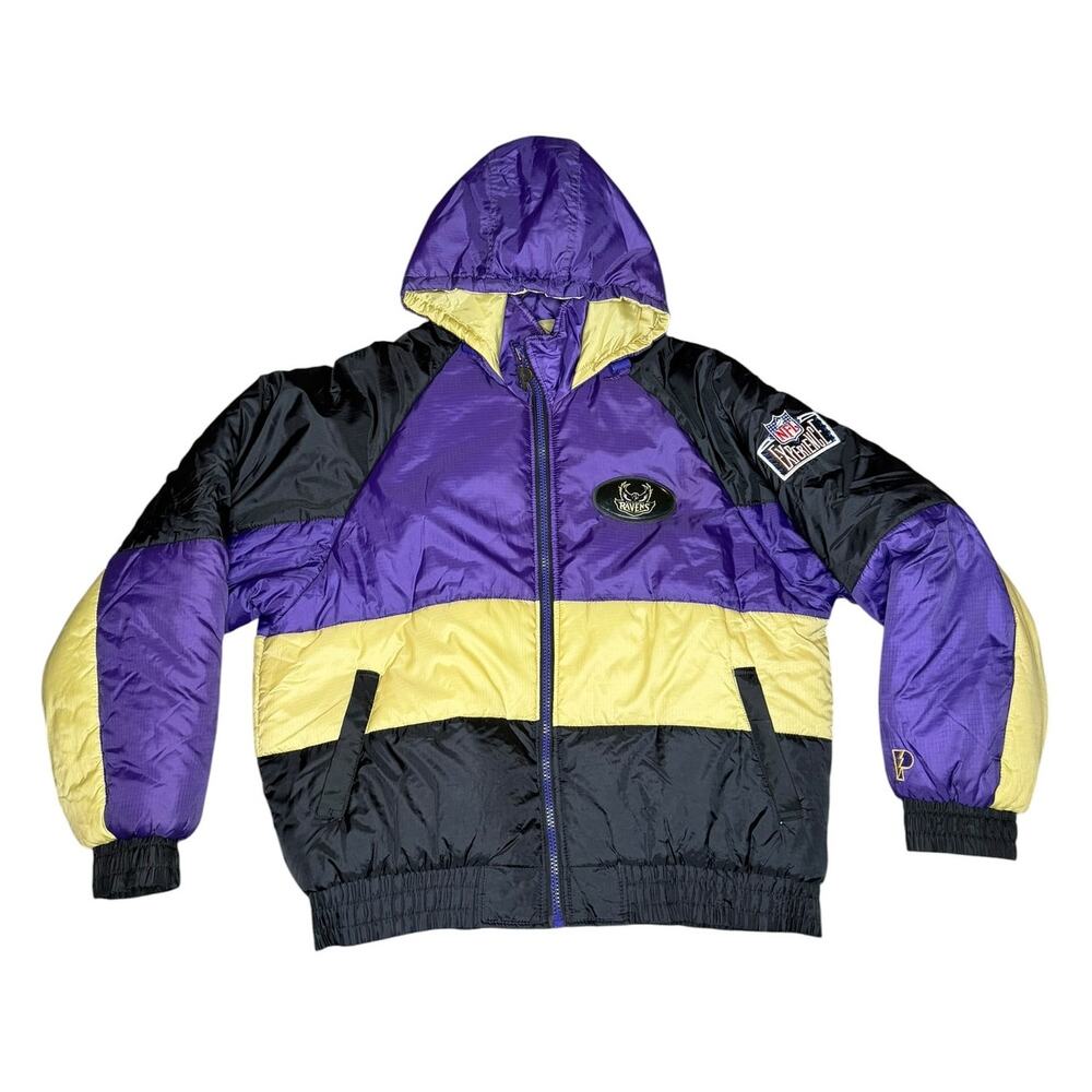 Vintage 90s Pro Player Baltimore Ravens NFL Puffer Jacket